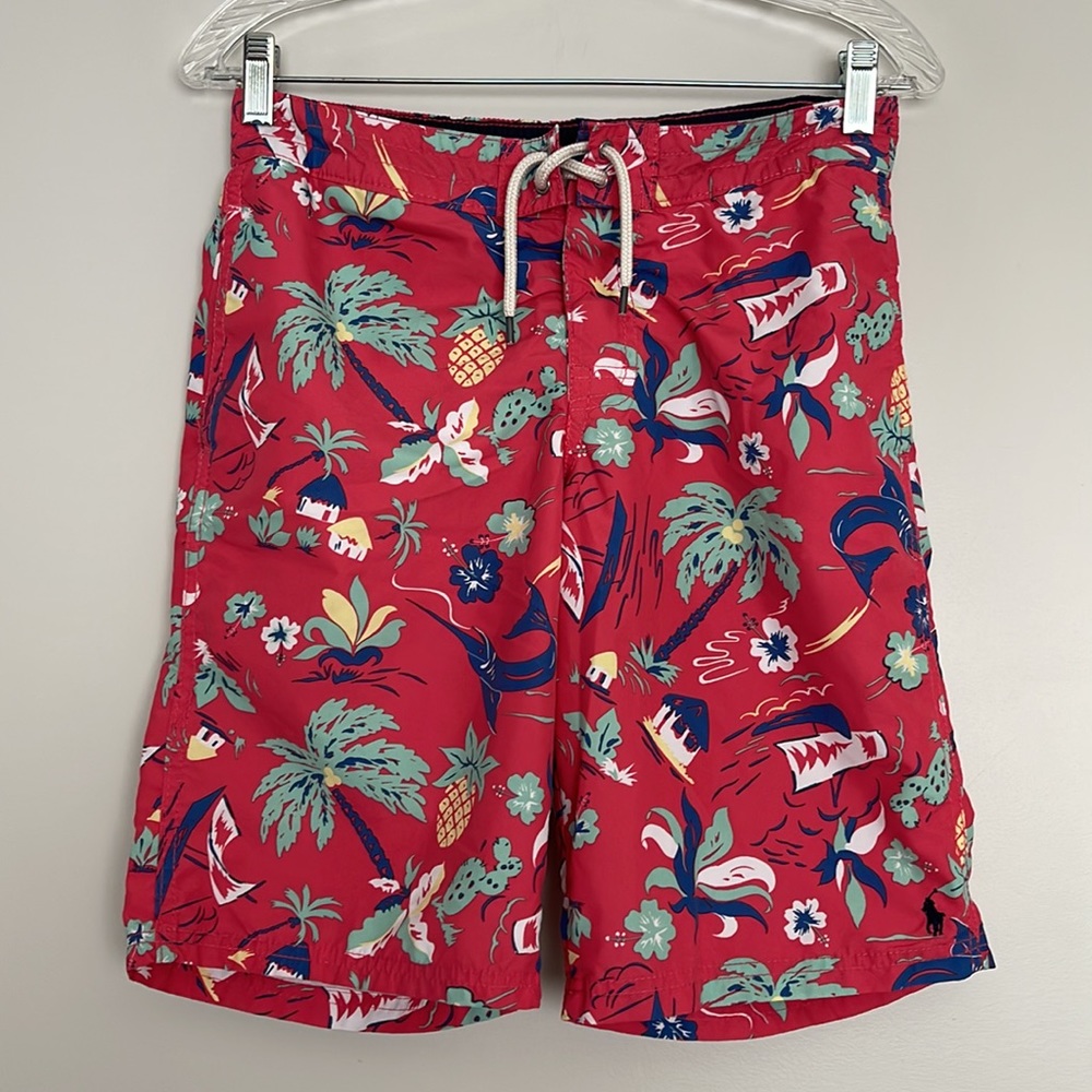 Polo Ralph Lauren Swimwear Tropical Print Swim Trunks Youth Size 14/16 L